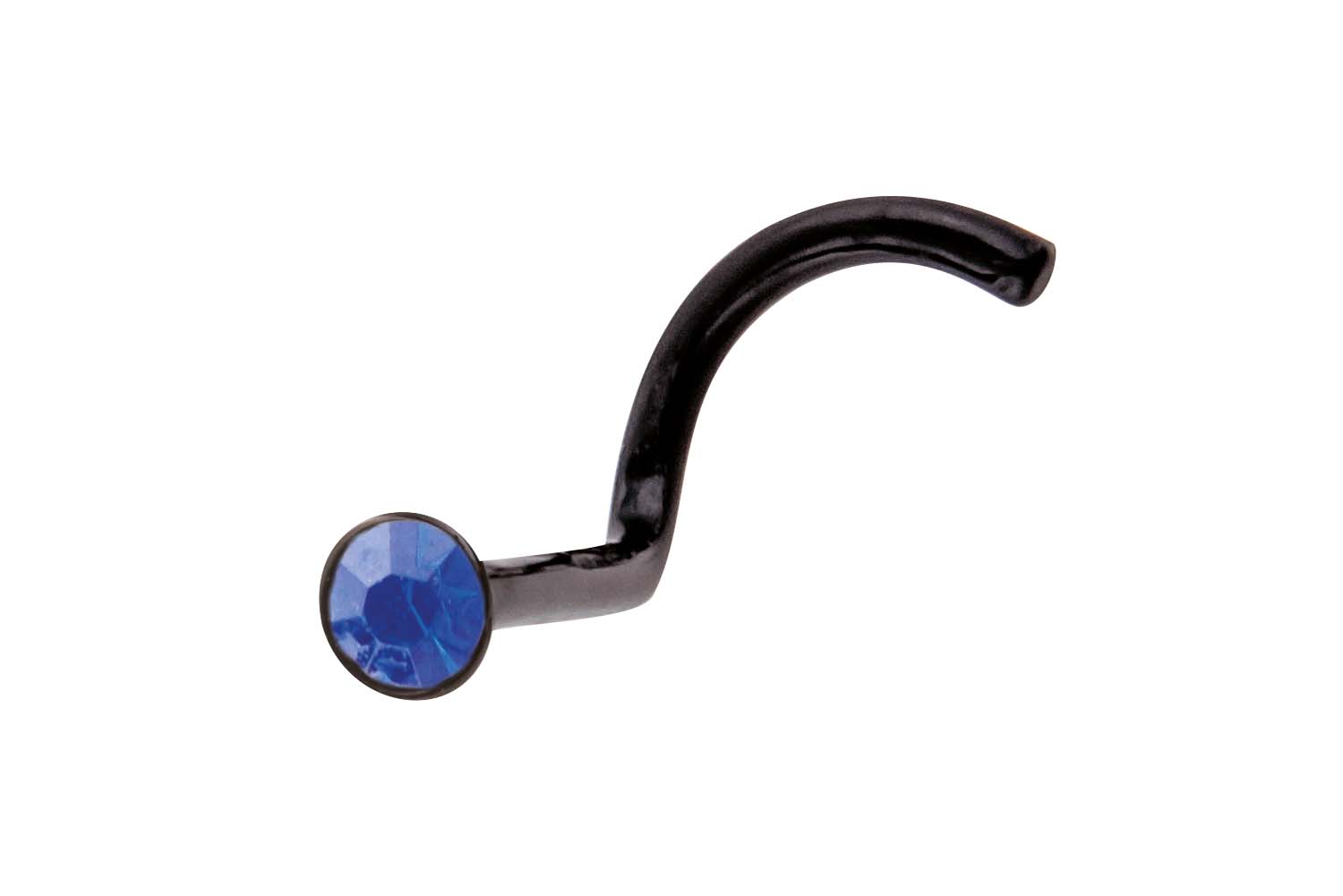 Flexibler Acryl Nasenstecker Nasenpiercing schwarz mit KRISTALL ++SALE++